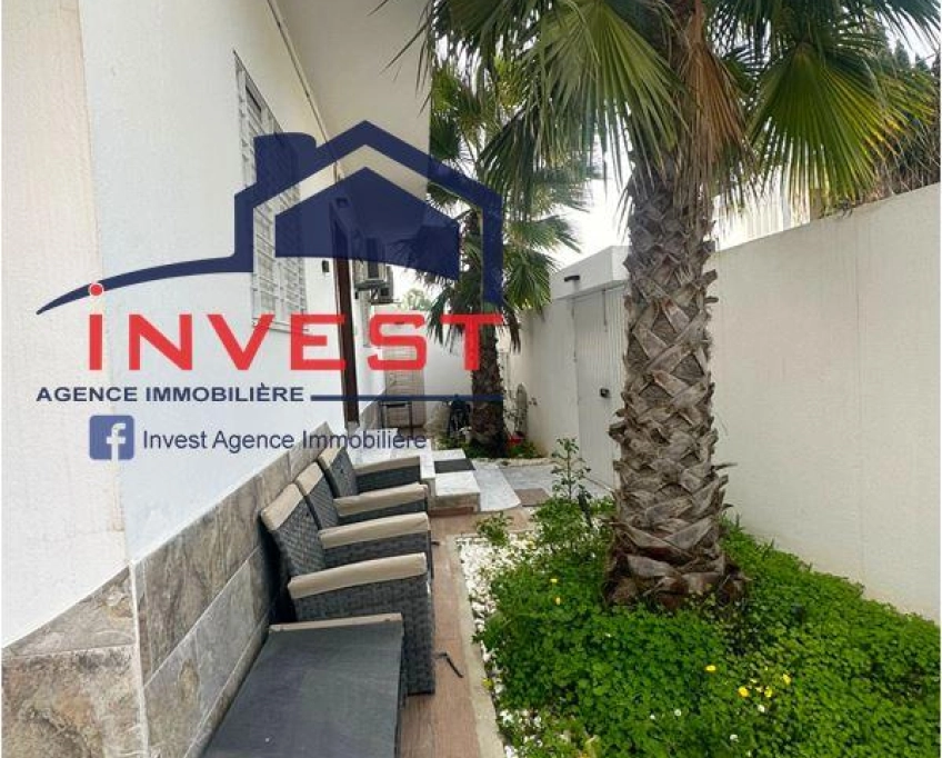 Rez-de-jardin meublé avec piscine  à gammarth supérieur