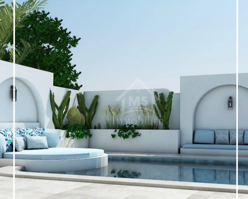 Belle villa s+3 sur plan avec piscine à vendre à hammamet sud 51355351