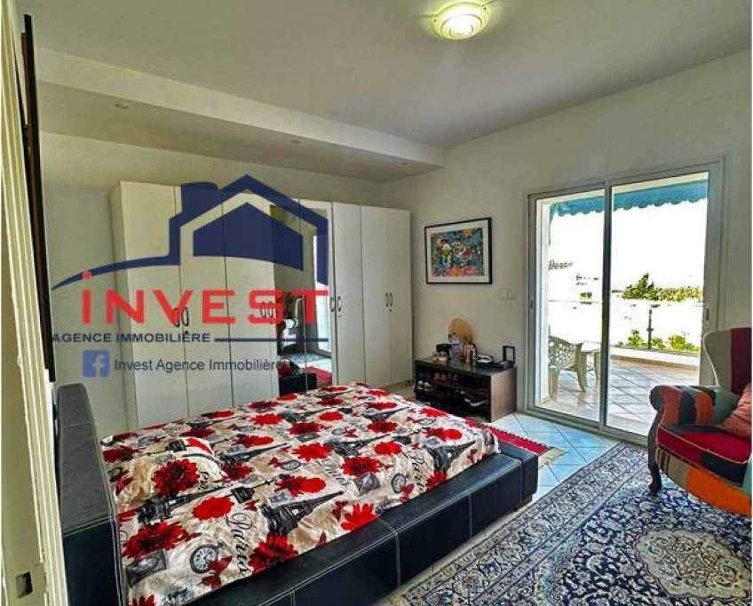 Duplex s+3 avec vue sur mer à gammarth supérieur