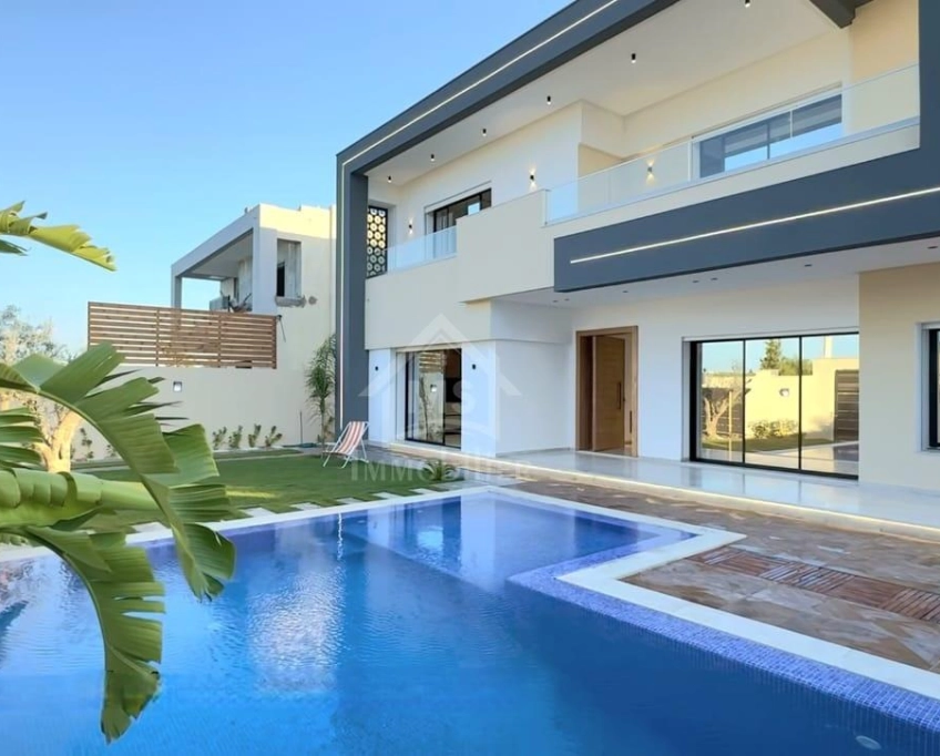 Villa s+4 toute neuve avec piscine et jardin à hammamet sud 51355351