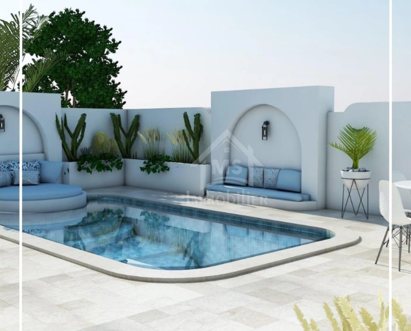 Belle villa s+3 sur plan avec piscine à vendre à hammamet sud 51355351