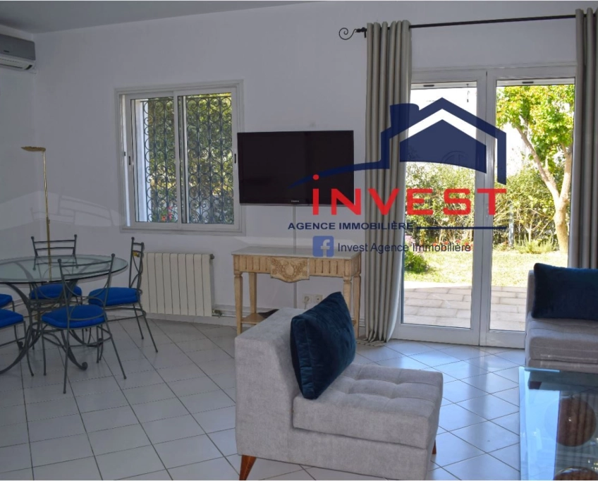 Duplex vue mer avec jardin à gammarth