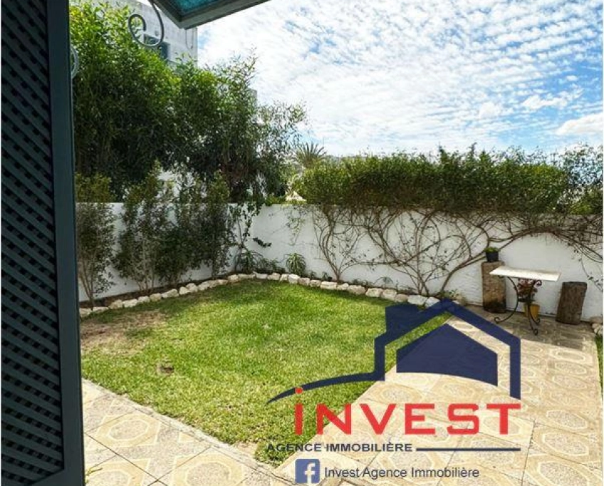 Appartement s3 meublé avec jardin à gammarth