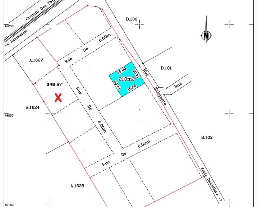 Terrain de 348 m² à la zone touristique mrezga à vendre 51355351