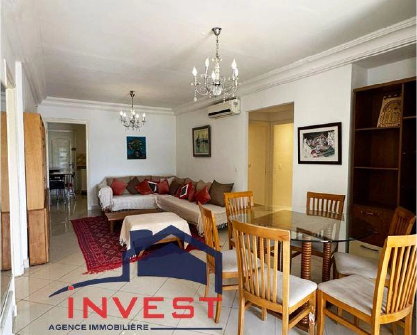 Appartement s3 meublé avec jardin à gammarth