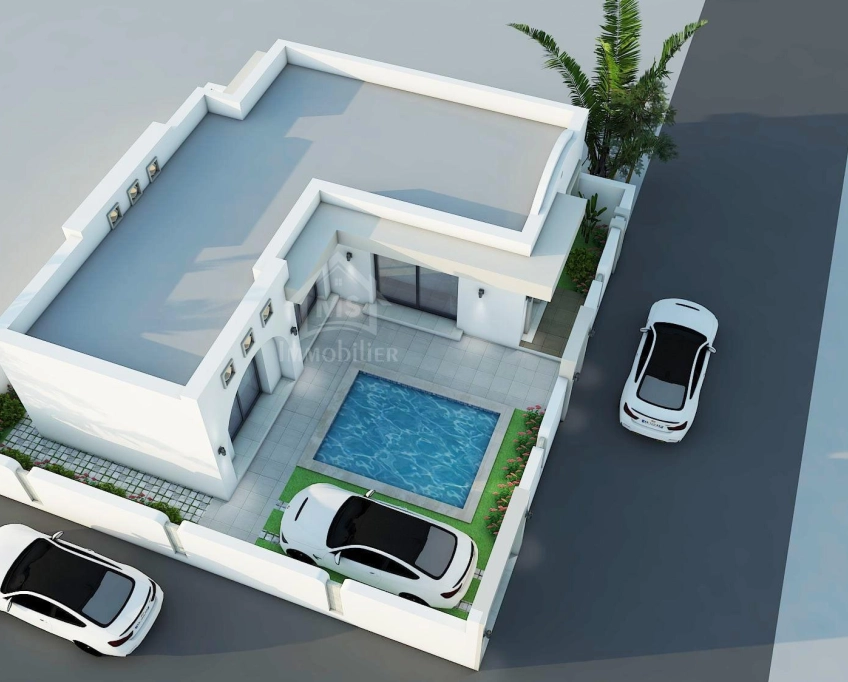 Villa s+2 sur plan avec piscine à vendre à hammamet 51355351