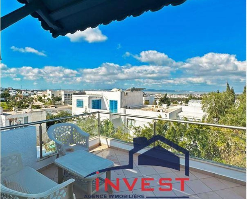 Duplex s+3 avec vue sur mer à gammarth supérieur