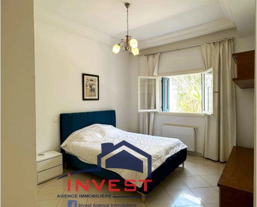 Appartement s3 meublé avec jardin à gammarth