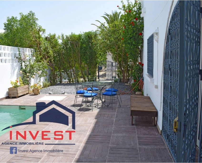 S1 meublé avec piscine et jardin à gammarth